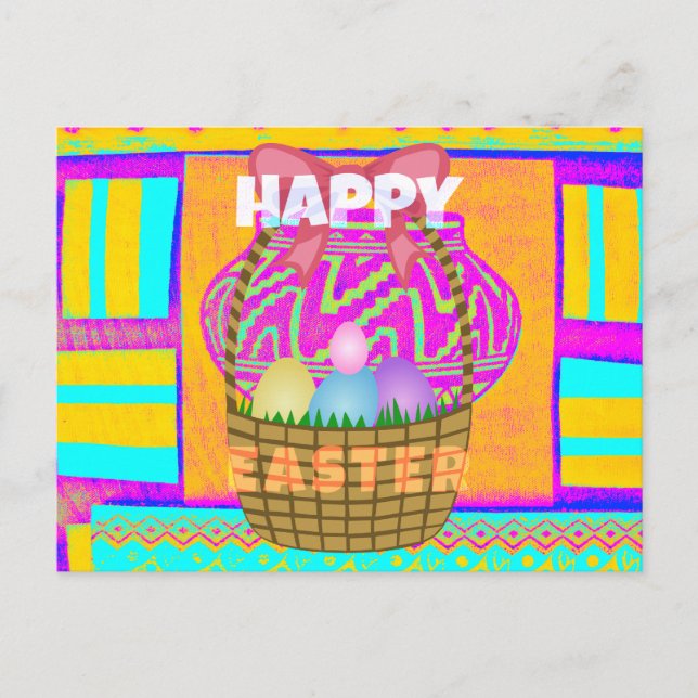 Postal Cesta de Pascua inspirada en África Occidental y H (Anverso)