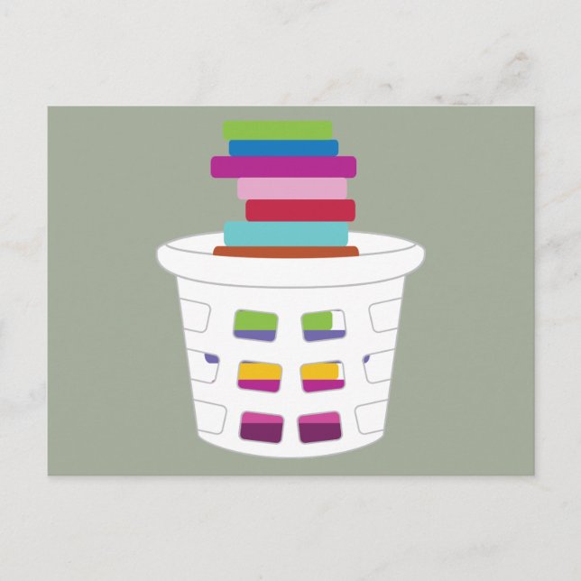 Postal Cesta de ropa (Anverso)