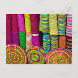 Postal Cestas Coloridas En El Mercado