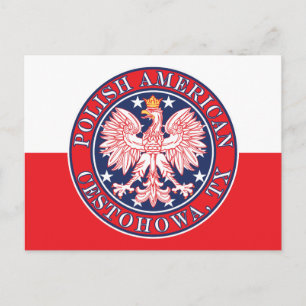 Postal Cestohowa Texas Águila Polaca Americana