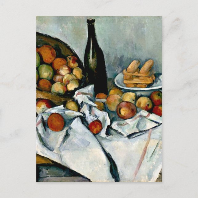 Postal Cezanne - Cesta de manzanas (Anverso)