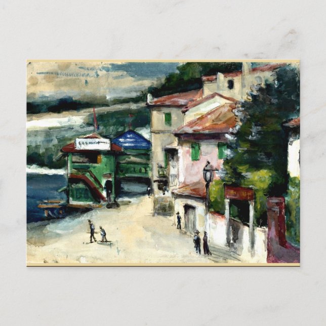 Postal Cezanne - El restaurante Mistral en l'Estaque (Anverso)