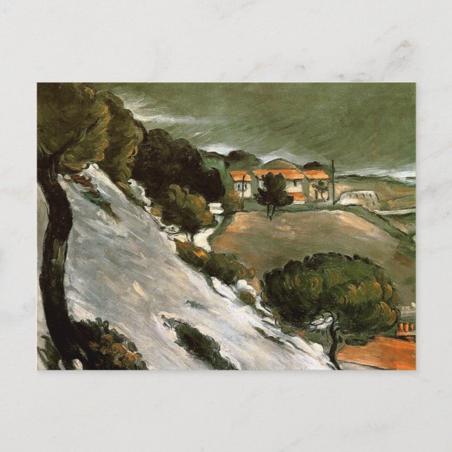 Postal Cezanne - Nieve de fusión de L'Estaque (Anverso)