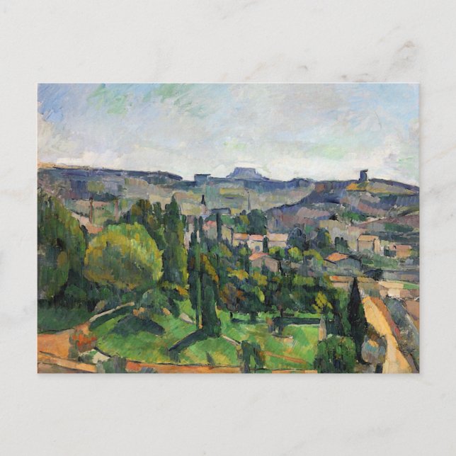 Postal Cezanne - Paisaje con Torre de Caminos (Anverso)