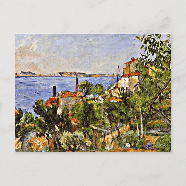 Postal Cezanne - Paisaje, Estudio después de la Naturalez (Anverso)