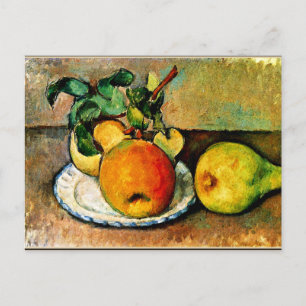 Postal Cezanne - Todavía la vida con manzanas y peras