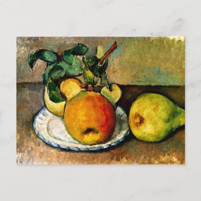 Postal Cezanne - Todavía la vida con manzanas y peras (Anverso)