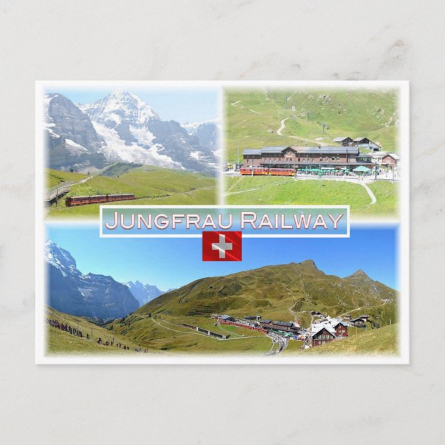 Postal CH Suiza - Ferrocarril Jungfrau - (Anverso)