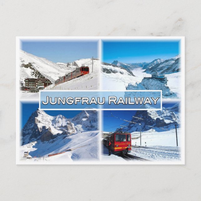 Postal CH Suiza - Ferrocarril Jungfrau - (Anverso)