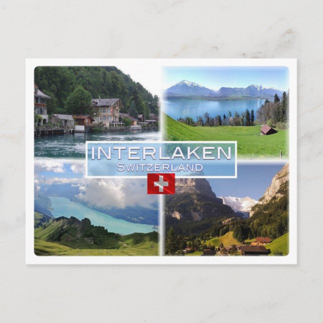 Postal CH Suiza - Interlaken - Lake Thun - Thunerse (Anverso)