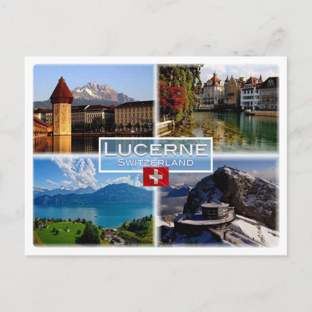 Postal CH Suiza - Lucerna - Puente de la capilla - Viejo  (Anverso)