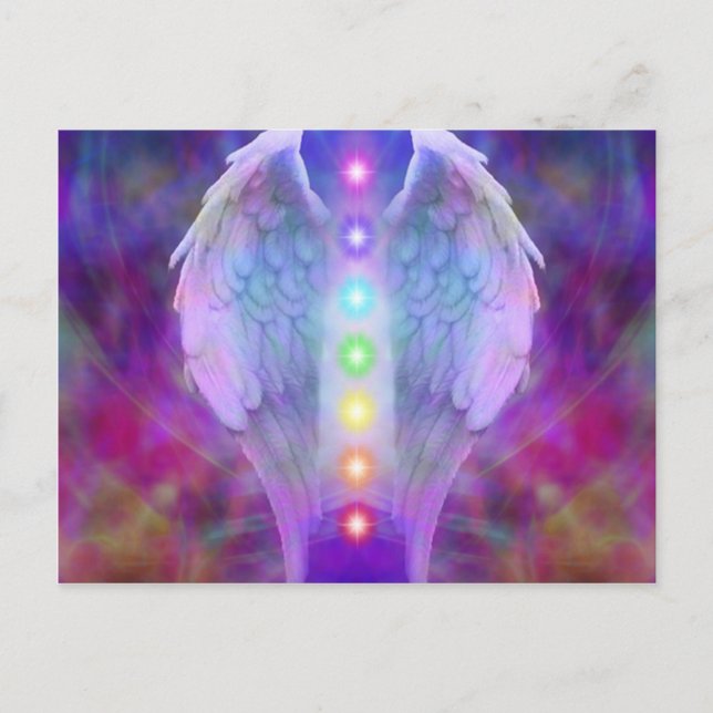 Postal chakra, ángel, sanador, sanación de dios, ángeles, (Anverso)