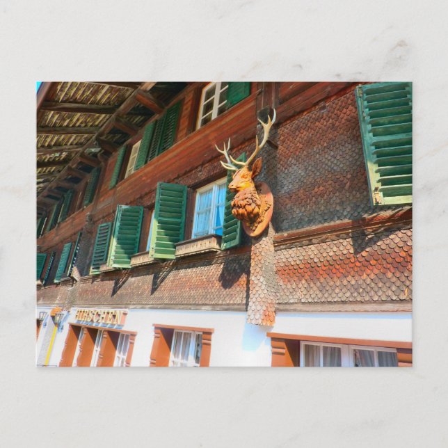 Postal Chalet interlaken, de madera en Unterseen (Anverso)