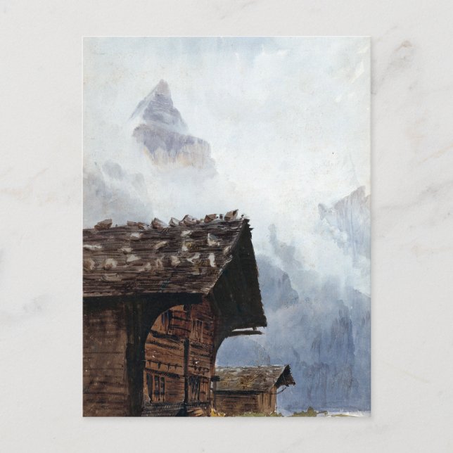 Postal Chalets de Sargent de John Singer, Mürren (Anverso)