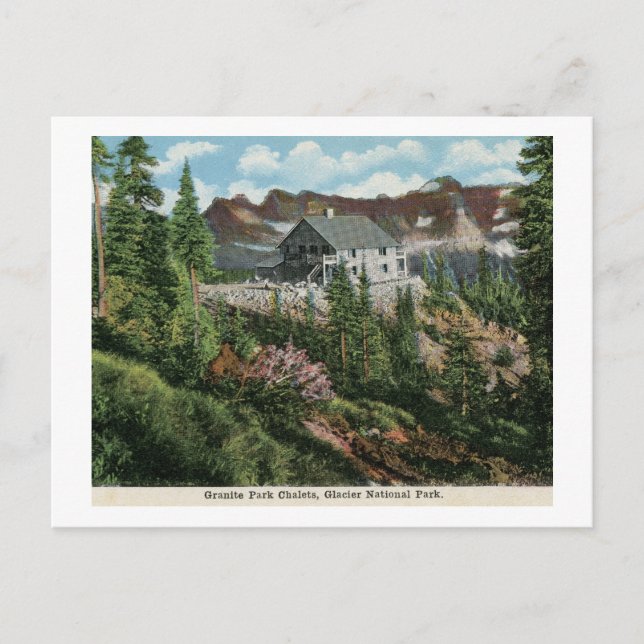 Postal Chalets, Parque Nacional Glacier Vintage (Anverso)