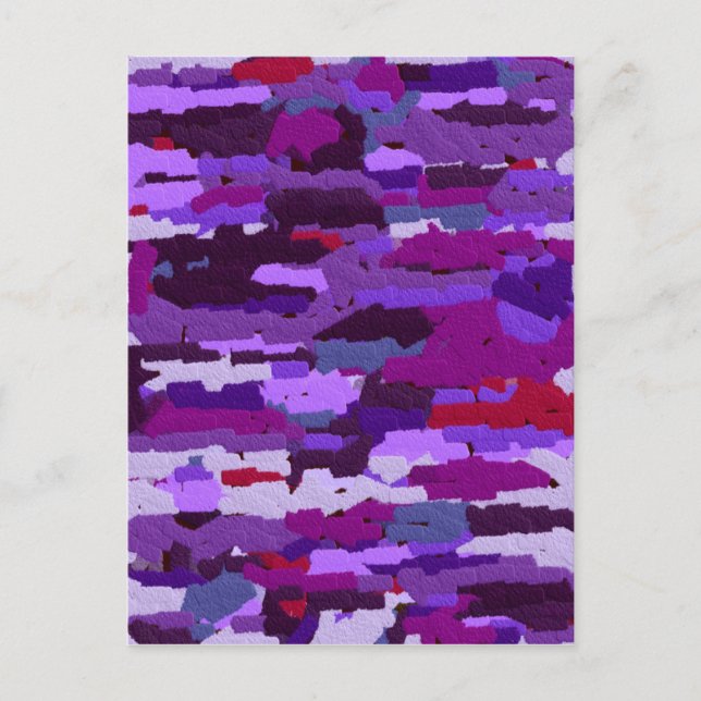 Postal Chalk Grabado en relieve en tonos morados y rojos (Anverso)
