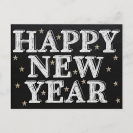 Postal Chalk Happy New Year Postcard