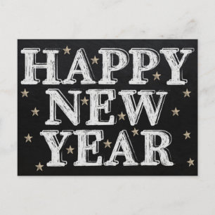 Postal Chalk Happy New Year Postcard