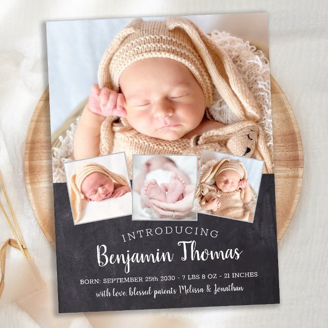 Postal Chalkboard Baby Personalizado 4 Anuncio de nacimie (Subido por el creador)
