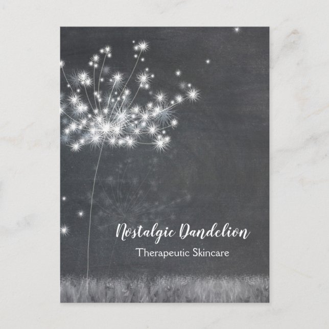 Postal Chalkboard Dandelion Business Gracias (Anverso)