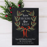 Postal Chalkboard Decking The New Halls Moving<br><div class="desc">Vintage Chalk Holiday Wreath Decking The New Halls Moving Announcement</div>