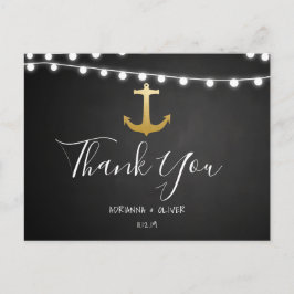 Postal Chalkboard Faux Relieve metalizado dorado Anchor B