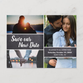 Postal Chalkboard Guardar nuestro nuevo Boda de Collage d