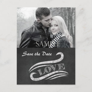 Postal Chalkboard Love Save the Date