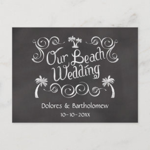 Postal Chalkboard Our Beach Wedding