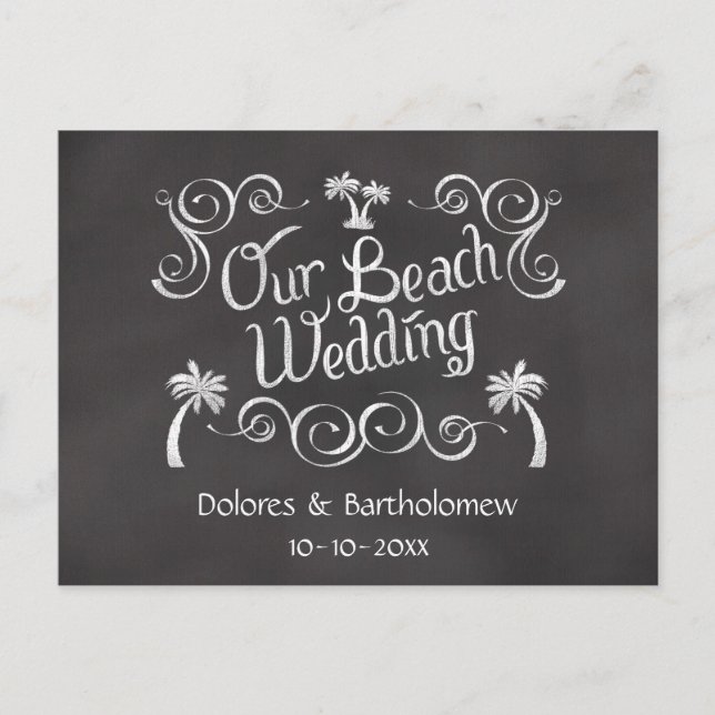 Postal Chalkboard Our Beach Wedding (Anverso)