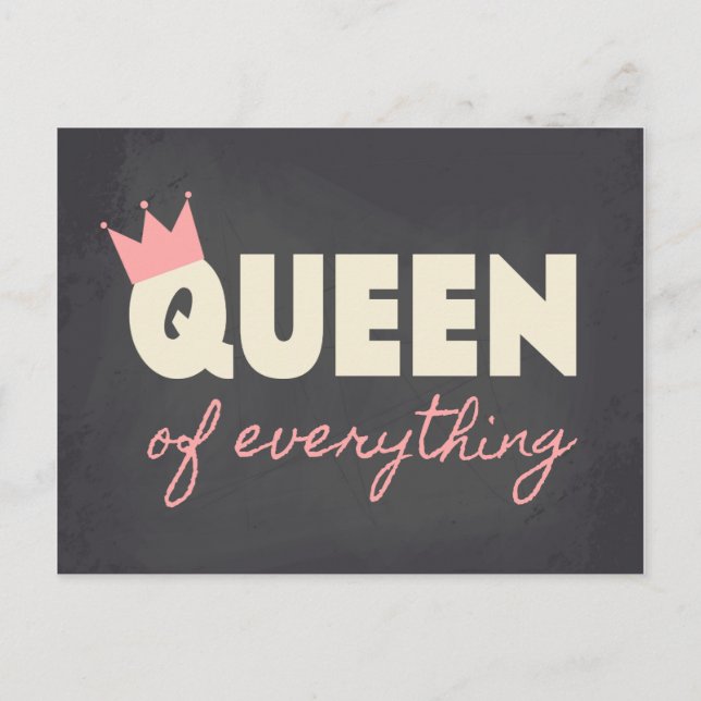 Postal Chalkboard Queen of Everything Text Design (Anverso)