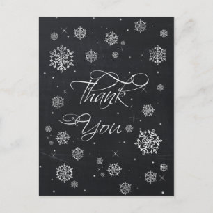 Postal Chalkboard Snowflakes Bridal Shower Gracias Tarjet