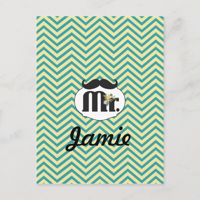 Postal Chalkboard Sr. Amarillo y verde (Anverso)