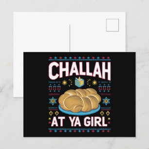 Postal Challah At Ya Girl Divertida Comida de Hanukkah Ch