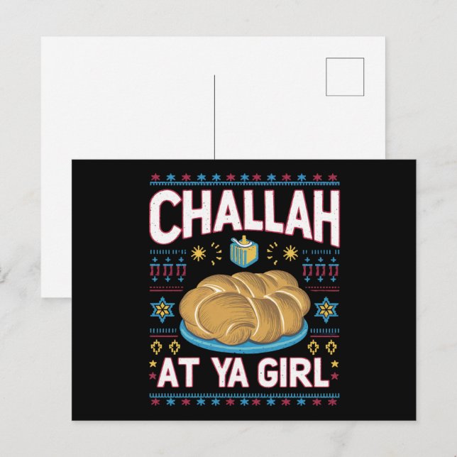 Postal Challah En Ya Chica Funny Hanukkah Food Chanukah (Anverso / Reverso)