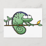 Postal Chameleon Cute Funny<br><div class="desc">Este Gracioso Camaleón Verde es el regalo perfecto para los aficionados a los lagartos. Está sentada alegremente en una rama,  esperando a que llegue un ventilador de camaleón. También es muy bueno para los amantes de las iguanas y los geckos.</div>