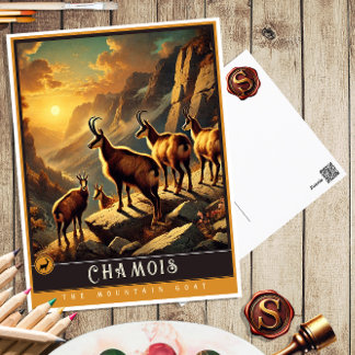 Postal Chamois | Postcarta de animales de cosecha de cose