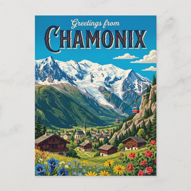 Postal Chamonix Francia (Anverso)