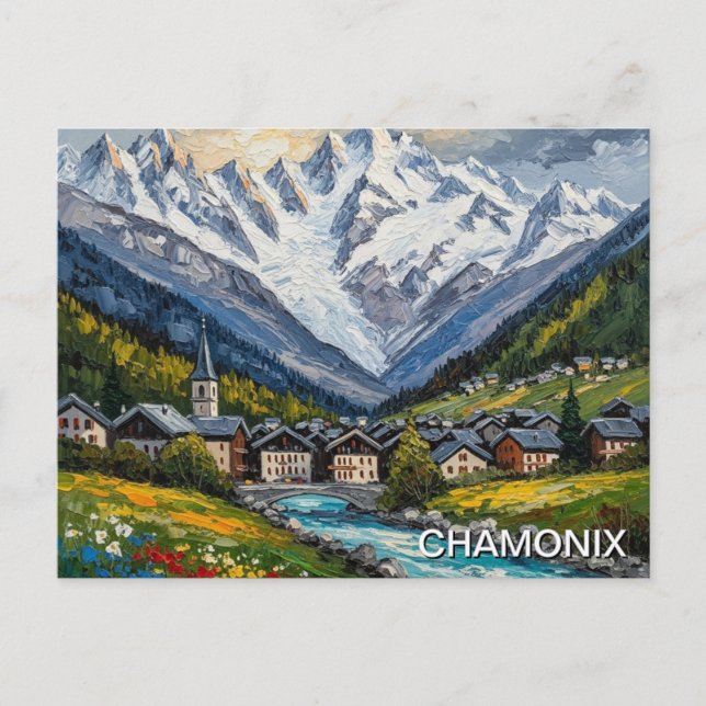 Postal Chamonix Francia Mont Blanc (Anverso)