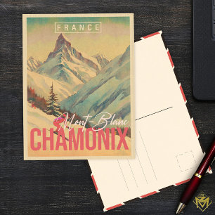 Postal Chamonix Francia Vintage Mont Blanc