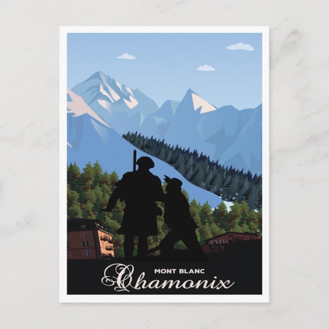 Postal Chamonix, Mont Blanc, (Anverso)