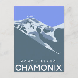 Postal Chamonix, Mont-Blanc, de dibujos digitales, recuer