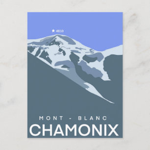 Postal Chamonix, Mont-Blanc, de dibujos digitales, recuer