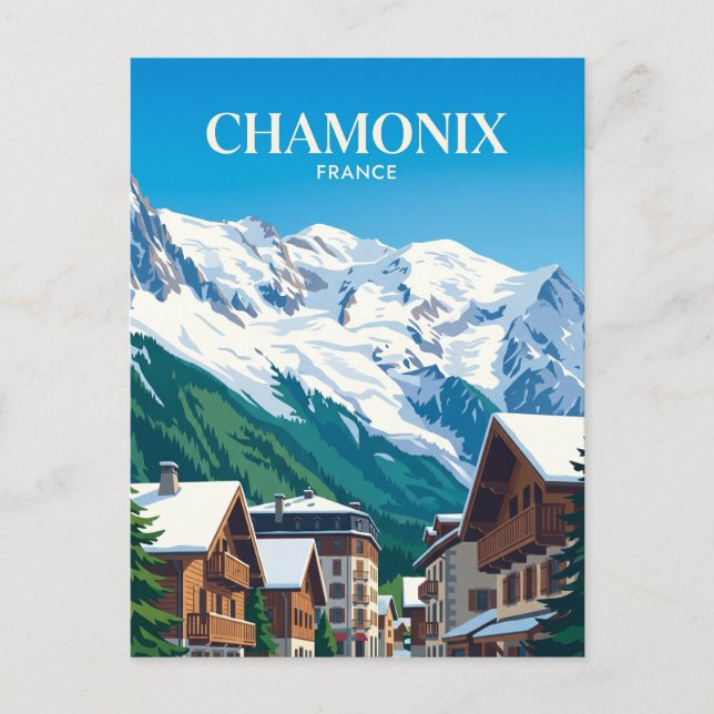 Postal Chamonix-Mont-Blanc Francia (Anverso)