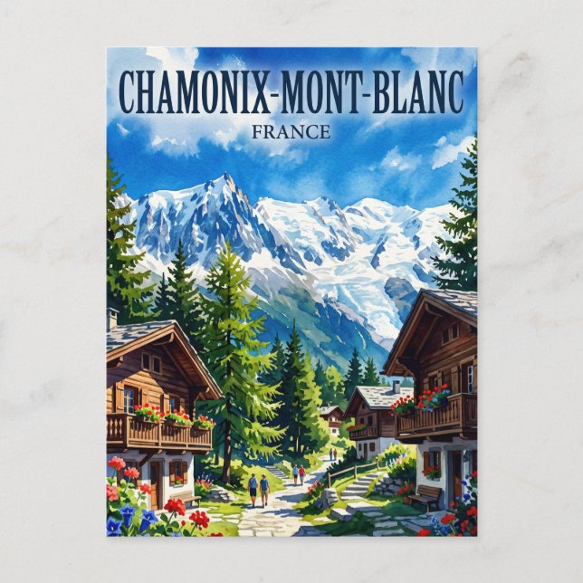 Postal Chamonix-Mont-Blanc Francia (Anverso)