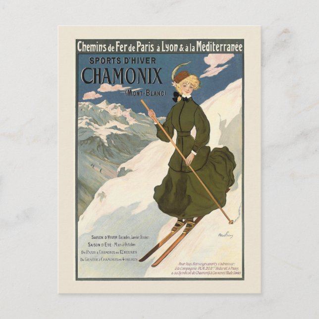 Postal Chamonix Mont Blanc Vintage (Anverso)