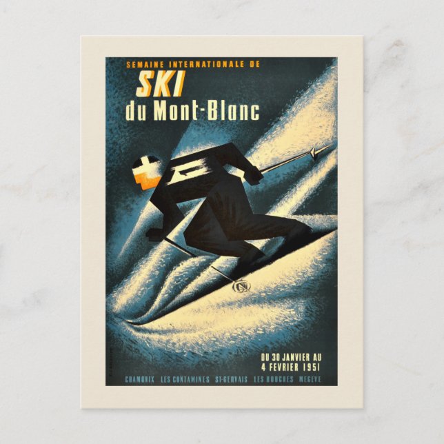 Postal Chamonix Mont Blanc Vintage (Anverso)