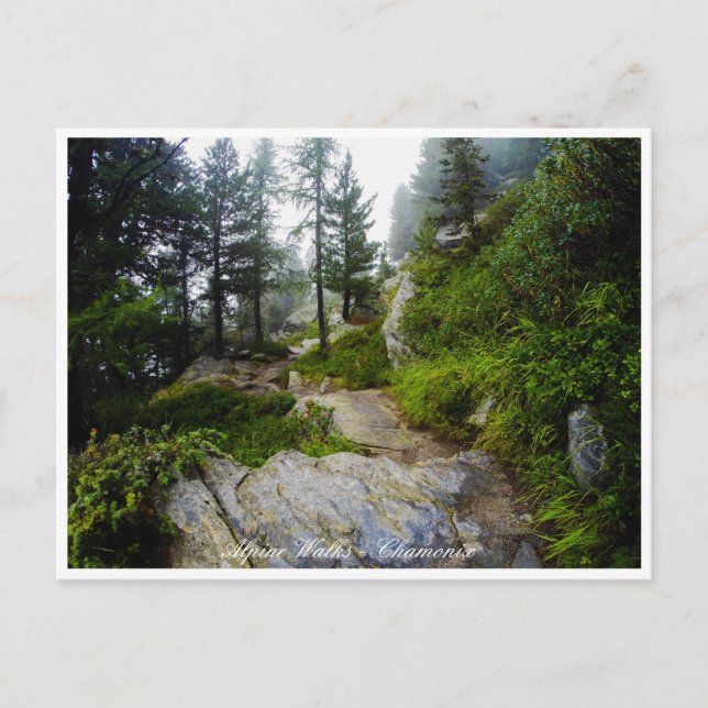 Postal Chamonix - Mt. Blanc, paisaje alpino, Francia (Anverso)