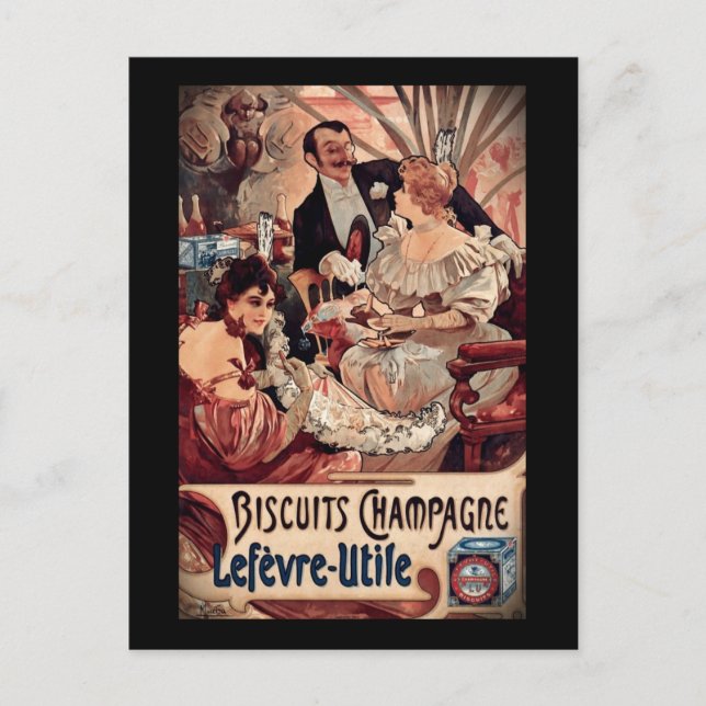 Postal Champagne Biscuits 1896 (Anverso)