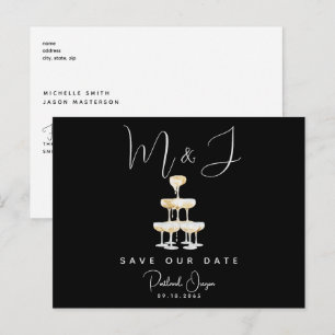 Postal Champagne Moderno Ahorra la Fecha de Boda II